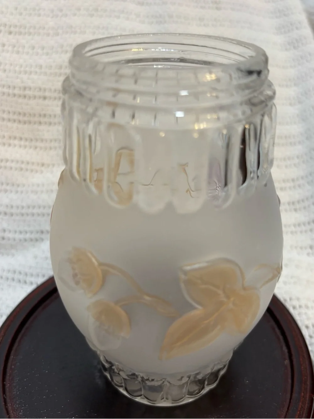 Antique EAPG Crystal Glass “Clematis” Toothpick Holder / Condiment Jar